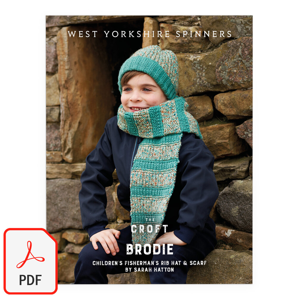 Brodie Children s Fisherman s Rib Hat Scarf By Sarah Hatton in West Yorkshire Spinners WYS1000270 Downloadable PDF