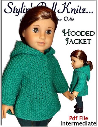 Hooded Jacket for 18" dolls including American Girl Doll (knit)