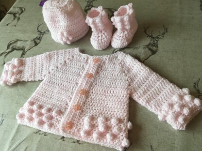 Little Puffs Cardigan/Hat & Bootees by Kerry Jayne Designs