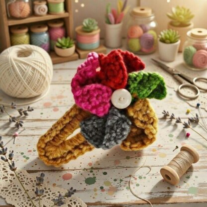 Crochet Fan Hair Clip Pdf + Video Tutorials