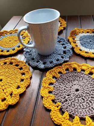 Crochet Sunflower Coasters