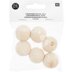 Rico Design Macramé Beads Wood Natural 6 Pcs - 95x100x30mm