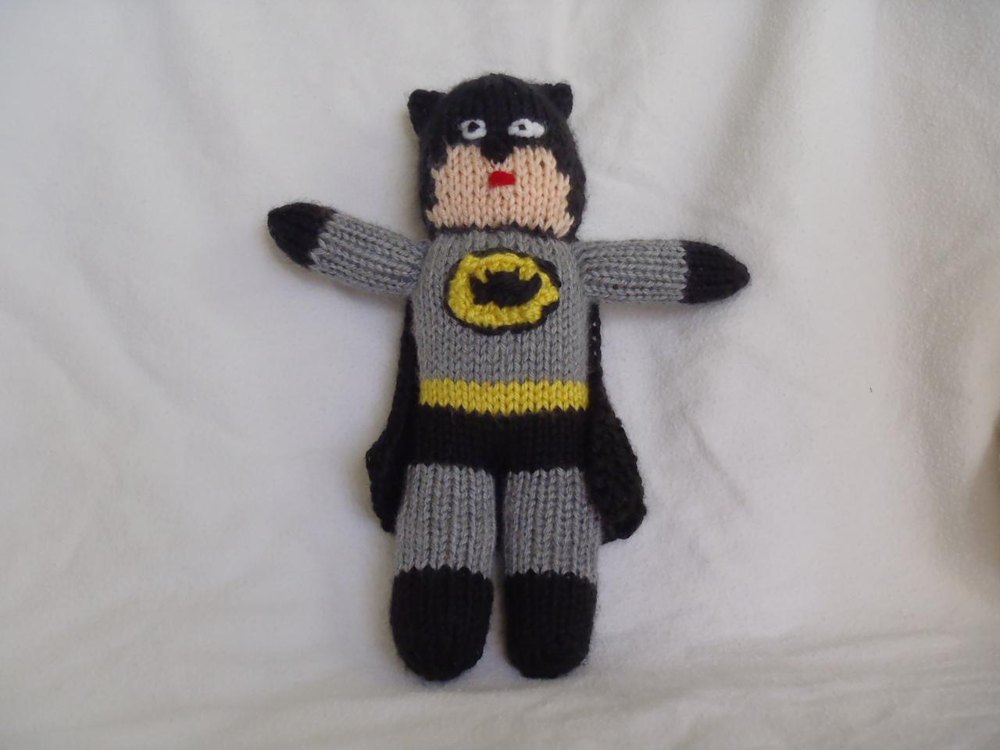 Batman Knitted Toy Knitting pattern by Stana D. Sortor | LoveCrafts