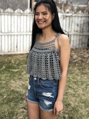 Lace shell tank top