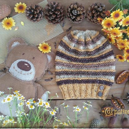 Honey Latte Stripes beginner hat