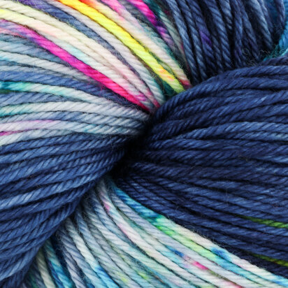 Yarn Bundle Synthetic Variegated - Blues and Green with White