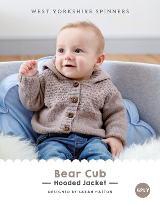 Bear Cub  Hooded Jacket in West Yorkshire Spinners Bo Peep 4 Ply - DBP0015 - Downloadable PDF