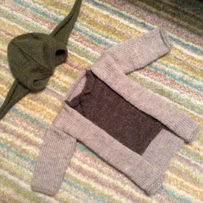 Yoda costume cardigan. 0-6 months. Adapted from Baby Yoda Sweater
