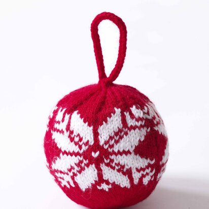 Fair Isle Snowflake Ornament in Lion Brand Wool-Ease - 70735AD