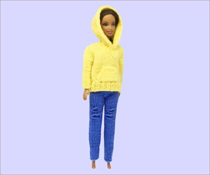 Barbie Jeans / Hoodie and Sweatshirt: 11-12" doll