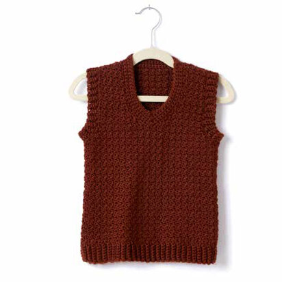 Adult’s Crochet V-Neck Vest in Caron Simply Soft - Downloadable PDF