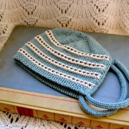 Stripes and Dots Bonnet - knitting pattern