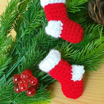 Mini Christmas stocking tree ornament