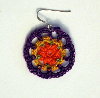 Round Flower Earrings