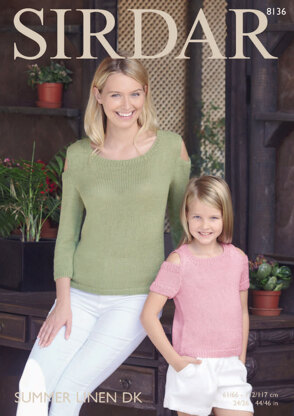 Tops in Sirdar Summer Linen DK - 8136 - Downloadable PDF