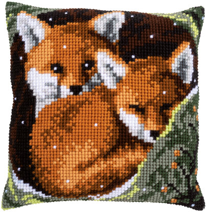 Vervaco Foxes Cushion Cross Stitch Kit - 40cm x 40cm