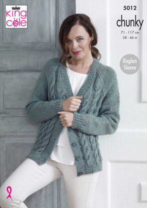 Cabled Cardigan & Jumper in King Cole - 5012 - Downloadable PDF ...