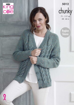 Cabled Cardigan & Sweater in King Cole - 5012 - Downloadable PDF