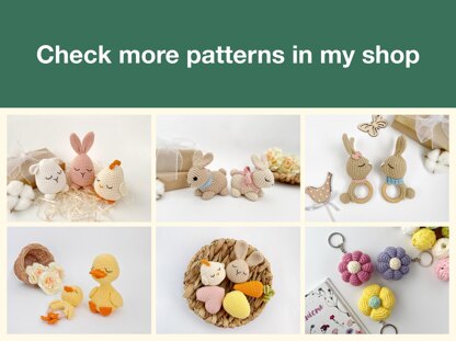 Crochet bunny & carrot pattern Easter crochet garland Amigurumi pattern spring garland Crochet keyring charm