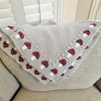 Mushroom Border Blanket