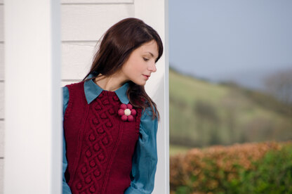 Moyna Trellis Cable Vest in The Fibre Co. Cumbria - Downloadable PDF