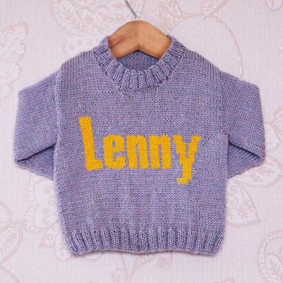 Intarsia - Lenny Moniker Chart - Childrens Sweater