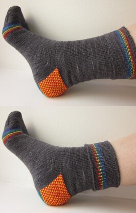 Rainbow Pipes and Linen Stitch Socks