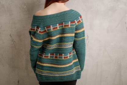 Izma Cardigan Crochet PATTERN with Colorwork Motifs, Two Video Tutorials Included, UK terms