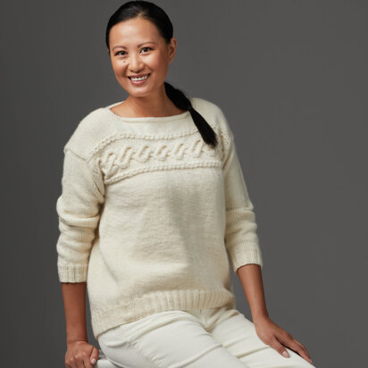 KE010 Lewiston -  Jumper Knitting Pattern for Women in Valley Yarns Wachusett by Valley Yarns