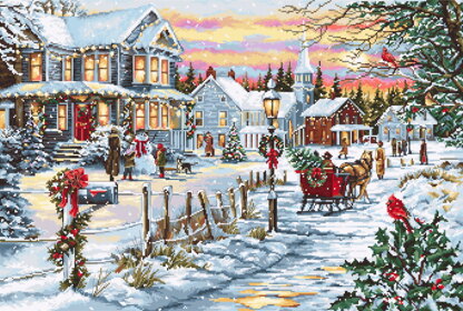 Luca-S Christmas Eve Counted Cross Stitch Kit -  48cm x 33cm