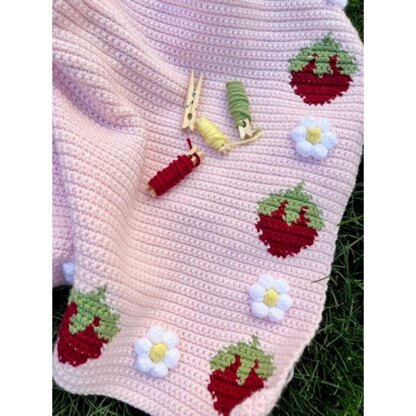 Daisy Berry Border Blanket
