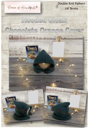 Hooded Cloak Chocolate Orange Cover Knitting Pattern