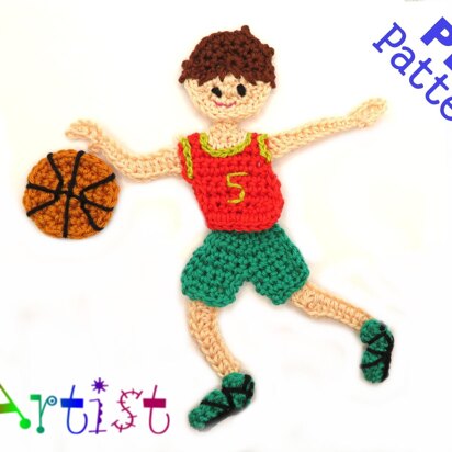 Basketball Player Crochet Applique Pattern