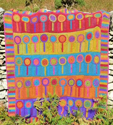 Lollipops Trees Crochet Blanket