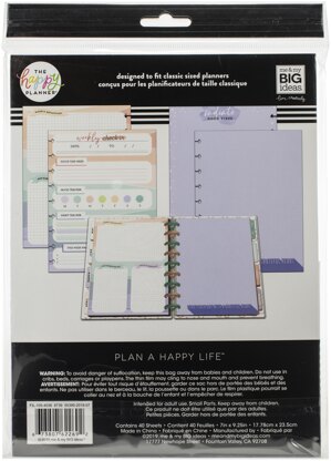 The Happy Planner Fill Paper 9.25"X7" 40/Pkg - Wellness Mood Tracker