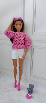 Pink sweater for dolls