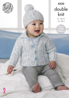 Children’s Cardigans & Hats in King Cole Smarty DK - 4320 - Downloadable PDF