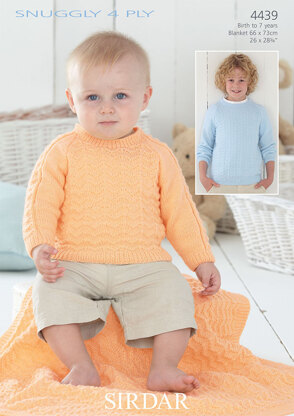 Sweater and Blanket in Sirdar Snuggly 4 Ply 50g - 4439 - Downloadable PDF