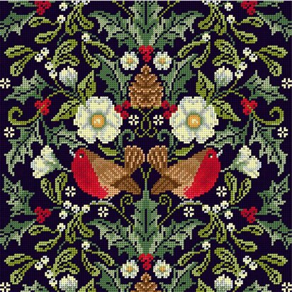 Bothy Threads Winter Robins Tapestry Kit - 14 x 14 In