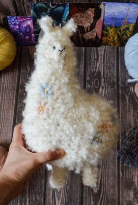 Alpaca with embroidery toy