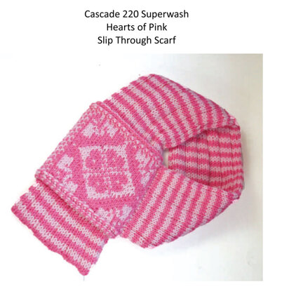 Hearts of Pink Slip in Cascade 220 Superwash - W281