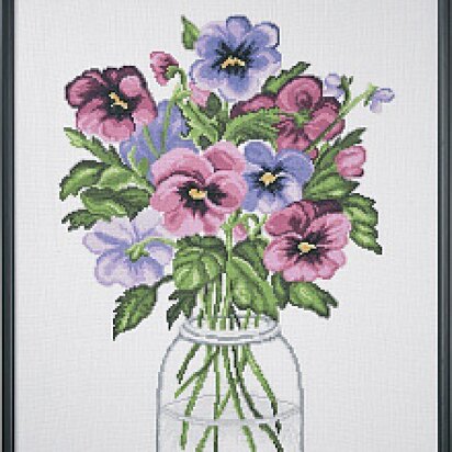 Permin Pansy Cross Stitch Kit - 58 x 42 cm