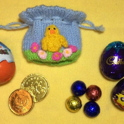 Easter Chick Scene Drawstring