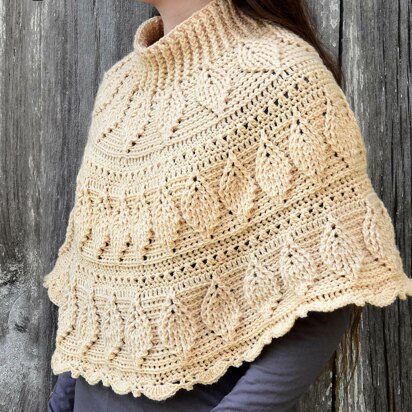 Embossed Leaves Poncho