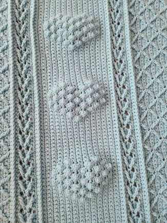 Aran Hearts Throw #2