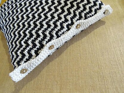 Crochet Cushion Cover Scandi Zig Zag