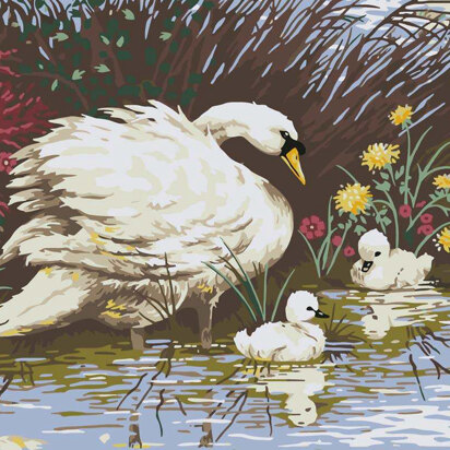 Grafitec Mother Swan and Signets Tapestry Canvas