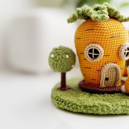 Crochet fairy house, amigurumi house, crochet bunny pattern, Carrot House