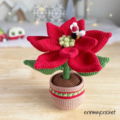 Bumble Blossom Christmas Poinsettia Amigurumi Crochet Pattern