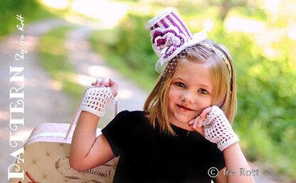 Victorian Goth Steampunk Mini Top Hat and Mittens